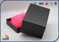 Smooth PU Leather Finished Jewelry Paper Gift Box With Lids Recyclable Red Color